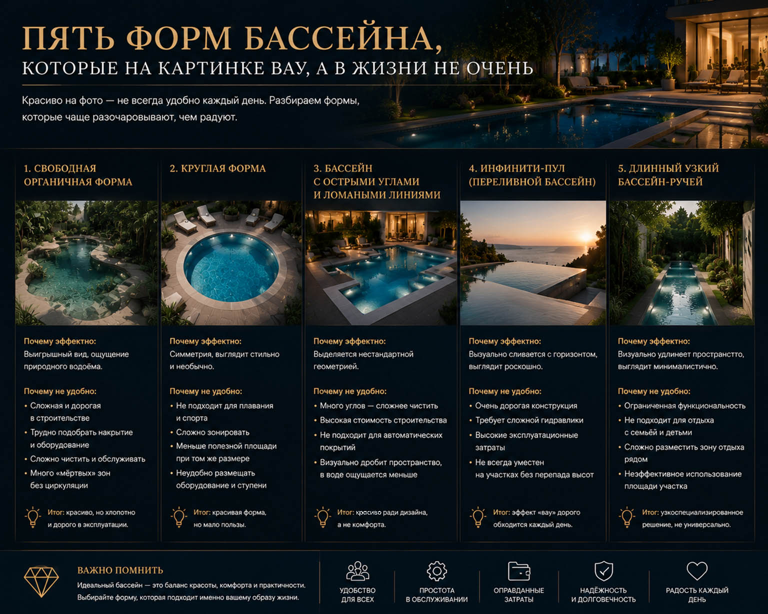 Пять форм бассейна, которые на картинке вау, а в жизни не очень