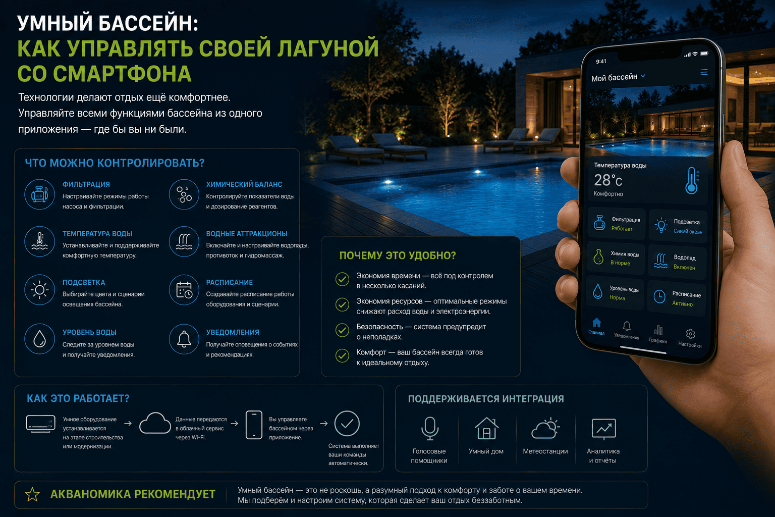 Умный бассейн: как управлять своей лагуной со смартфона